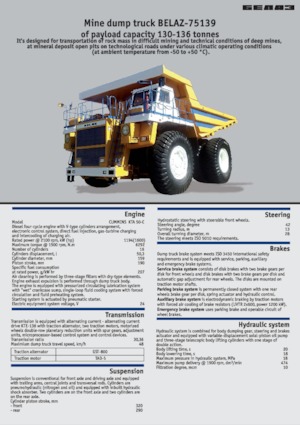 रिजिड डंप ट्रक Belaz 75139