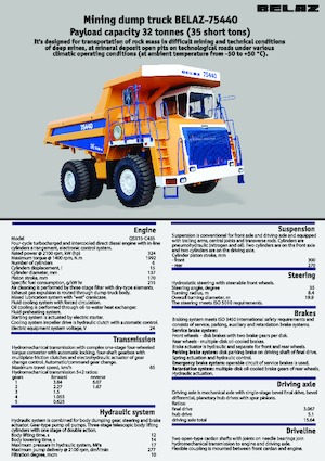 रिजिड डंप ट्रक Belaz 75440