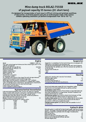 रिजिड डंप ट्रक Belaz 7555D