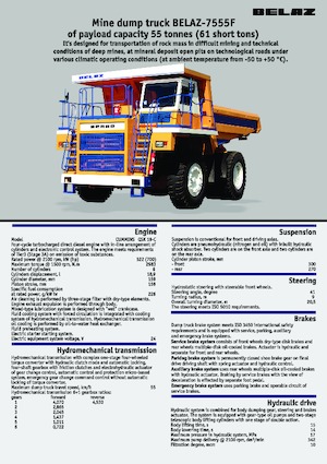 रिजिड डंप ट्रक Belaz 7555F