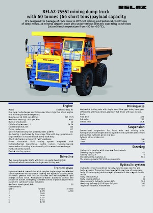 रिजिड डंप ट्रक Belaz 7555I