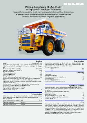 रिजिड डंप ट्रक Belaz 7558F