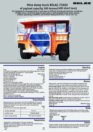 रिजिड डंप ट्रक Belaz 75602