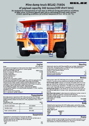 रिजिड डंप ट्रक Belaz 75604