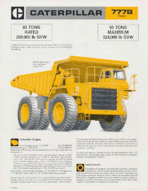 रिजिड डंप ट्रक Caterpillar 777B