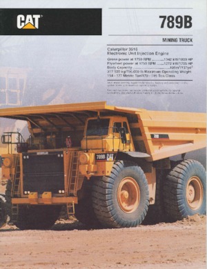 रिजिड डंप ट्रक Caterpillar 789B