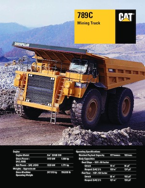 रिजिड डंप ट्रक Caterpillar 789C
