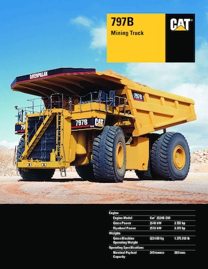 रिजिड डंप ट्रक Caterpillar 797B