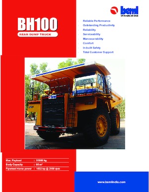 रिजिड डंप ट्रक Beml BH100