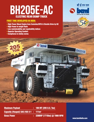 रिजिड डंप ट्रक Beml BH205E-AC