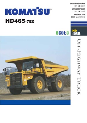 रिजिड डंप ट्रक Komatsu HD465-7E0