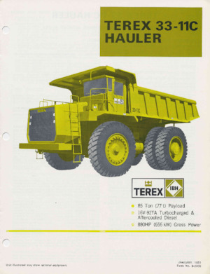 रिजिड डंप ट्रक Terex 33-11C