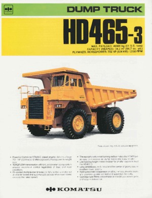 रिजिड डंप ट्रक Komatsu HD465-3