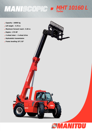 टेलीहैंडलर Manitou MHT 10160 L Turbo
