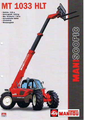 टेलीहैंडलर Manitou MT 1033 HLT