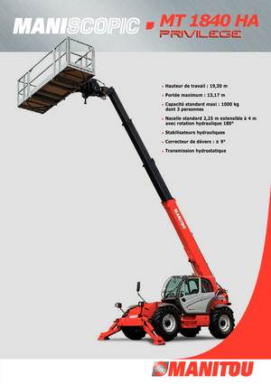 टेलीहैंडलर Manitou MT 1840 HA