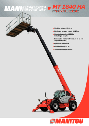 टेलीहैंडलर Manitou MT 1840 HA