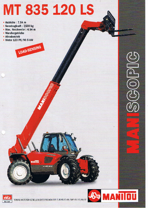 टेलीहैंडलर Manitou MT 835 T 120 LS