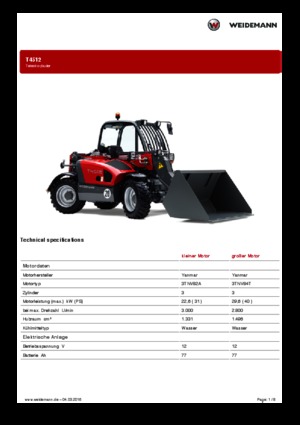 टेलीहैंडलर Weidemann T4512
