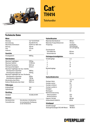 टेलीहैंडलर Caterpillar TH414