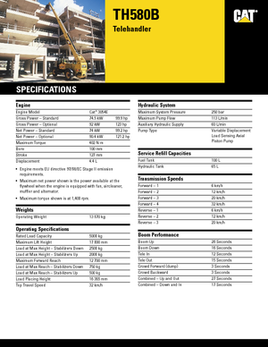टेलीहैंडलर Caterpillar TH 580 B