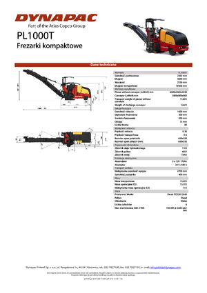 कोल्ड मिलिंग मशीन Dynapac PL 1000 T
