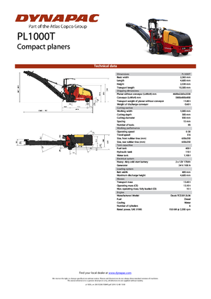 कोल्ड मिलिंग मशीन Dynapac PL 1000 T