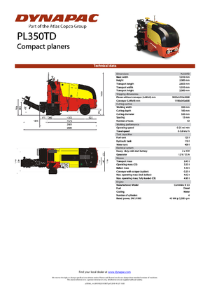 कोल्ड मिलिंग मशीन Dynapac PL 350 TD