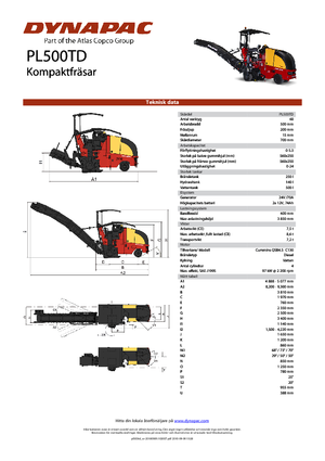 कोल्ड मिलिंग मशीन Dynapac PL 500 TD