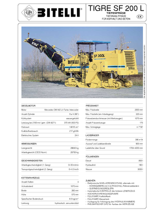 कोल्ड मिलिंग मशीन Bitelli SF 200 L