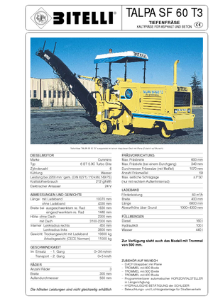 कोल्ड मिलिंग मशीन Bitelli SF 60 T3