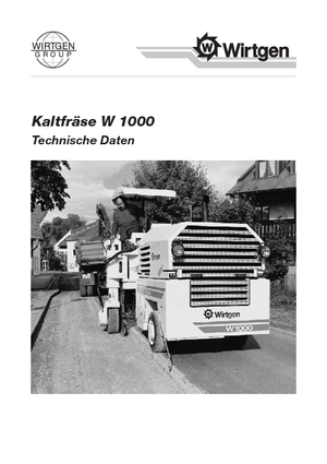 कोल्ड मिलिंग मशीन Wirtgen W 1000
