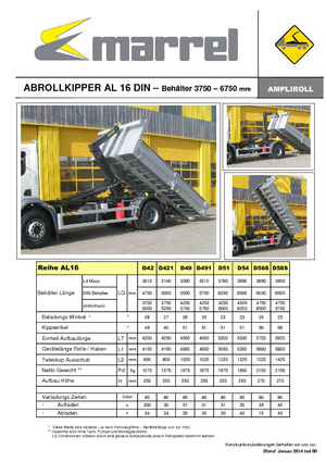 रोल-ऑफ टिपर Marrel AL 16 DIN 49 B