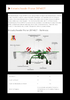 रोटरी रेक Pronar ZKP 460T