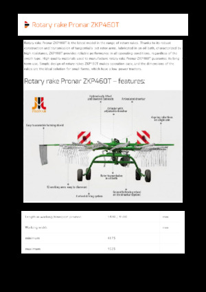 रोटरी रेक Pronar ZKP 460T