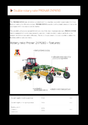 रोटरी रेक Pronar ZKP 690