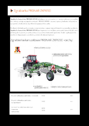 रोटरी रेक Pronar ZKP 690