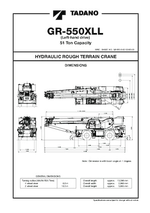 रफ-टेरेन क्रेन Tadano GR-550XLL-3