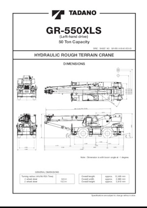 रफ-टेरेन क्रेन Tadano GR-550XLS