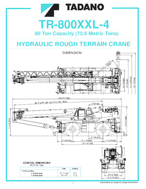 रफ-टेरेन क्रेन Tadano TR-800XXL-4