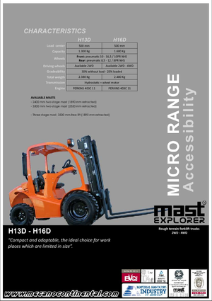 रफ टेरेन फोर्कलिफ्ट Mast Explorer H 16 D