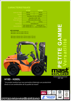 रफ टेरेन फोर्कलिफ्ट Mast Explorer H 15 D