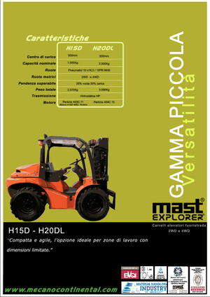 रफ टेरेन फोर्कलिफ्ट Mast Explorer H 15 D