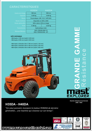 रफ टेरेन फोर्कलिफ्ट Mast Explorer H 40 DA