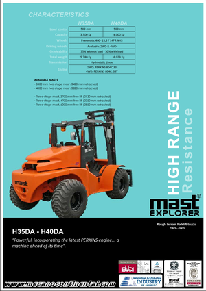 रफ टेरेन फोर्कलिफ्ट Mast Explorer H 40 DA