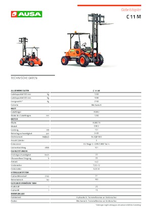 रफ टेरेन फोर्कलिफ्ट Ausa C 11 M