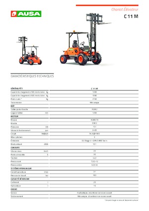 रफ टेरेन फोर्कलिफ्ट Ausa C 11 M
