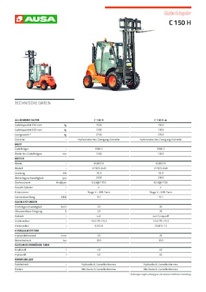 रफ टेरेन फोर्कलिफ्ट Ausa C 150 H