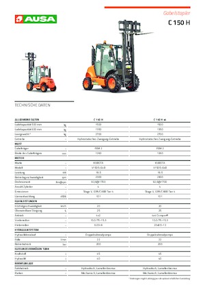 रफ टेरेन फोर्कलिफ्ट Ausa C 150 H x2