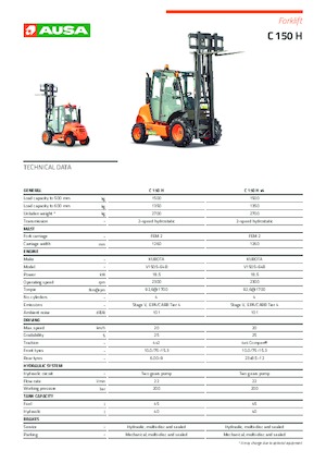 रफ टेरेन फोर्कलिफ्ट Ausa C 150 H x2